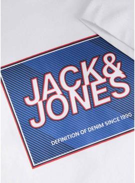 Camiseta Jack and Jones Rain branca para homem