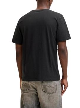 Camiseta Jack and Jones Rain preta para homem.