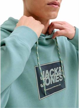 Moletom Jack and Jones Rain turquesa para homem.