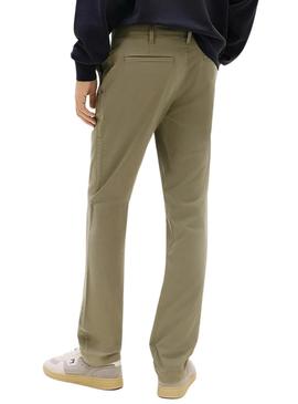 Calça Tommy Jeans Scanton chino verde para homem.