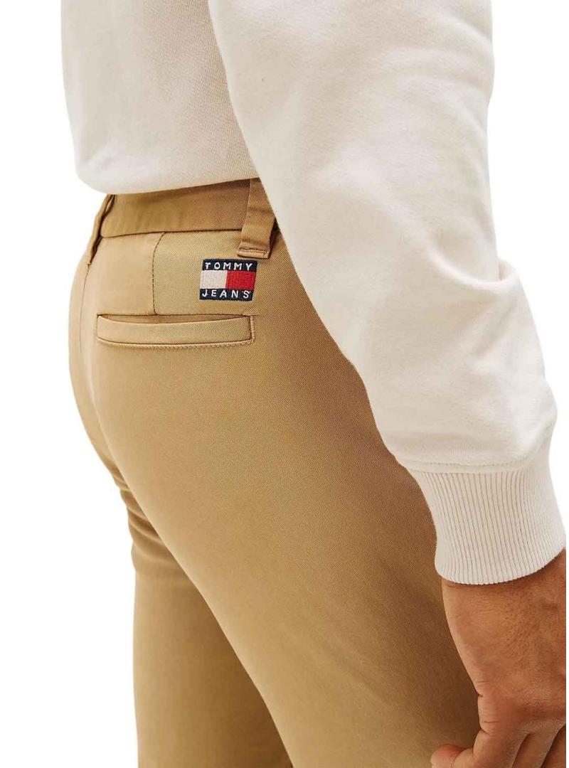 Calça Tommy Jeans Scanton chino bege para homem