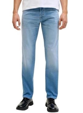 Calça jeans Jack and Jones Mike denim claro para homem.