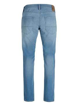Calça jeans Jack and Jones Mike denim claro para homem.