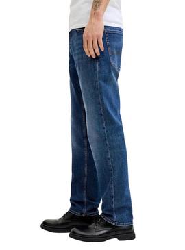 Calça jeans Jack and Jones Mike denim regular para homens.