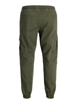 Calça cargo Jack and Jones Kane Dylan verde para homem.