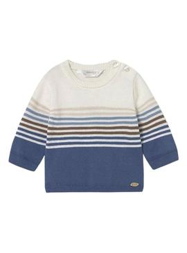 Camisola Mayoral azul e bege para bebê