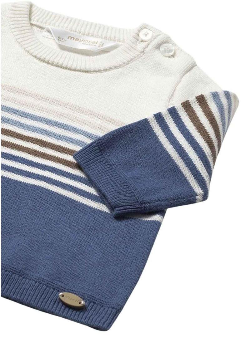 Camisola Mayoral azul e bege para bebê