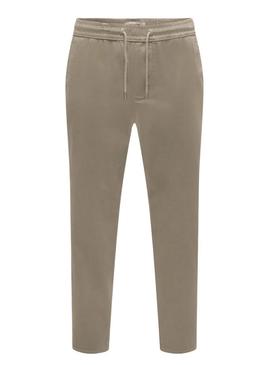 Calça Only and Sons Onscam bege para homem.