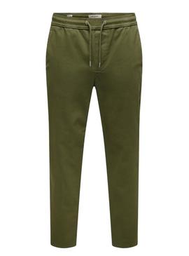 Calça Only and Sons Onscam verde para homem