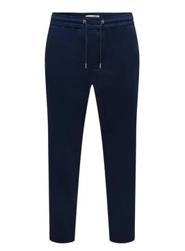 Calça Only and Sons Onscam azul marinho para homem.