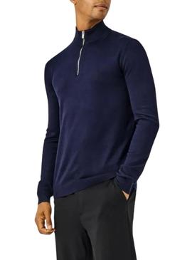Jersey Only and Sons Wyler Half Zip azul para homem.