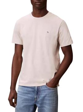 Camiseta Calvin Klein Jeans Badge branco para homem.