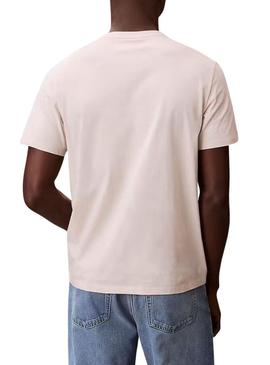 Camiseta Calvin Klein Jeans Badge branco para homem.