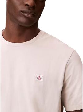 Camiseta Calvin Klein Jeans Badge branco para homem.