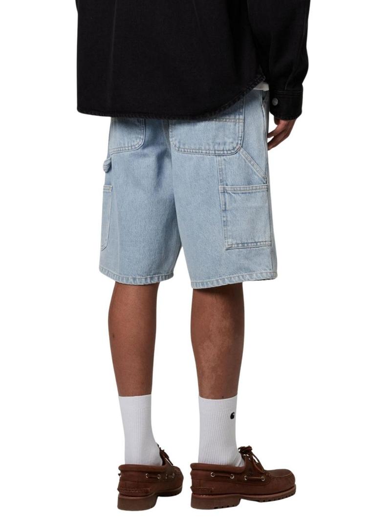 Bermudas Carhartt Single Knee carpenter denim claro para homem.
