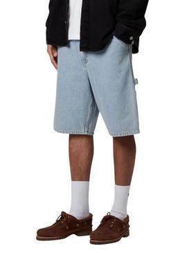 Bermudas Carhartt Single Knee carpenter denim claro para homem.