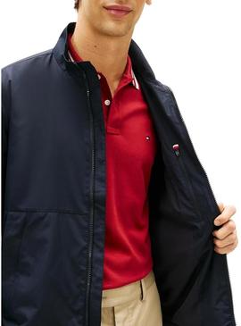Jaqueta Tommy Hilfiger Branded azul marinho para homens