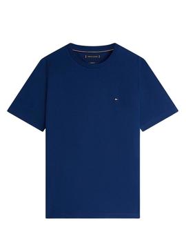 Camiseta básica azul da Tommy Hilfiger para homem.