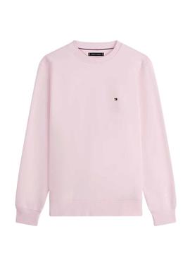 Moletom básico rosa da Tommy Hilfiger para homem.