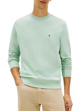 Moletom básico Tommy Hilfiger cor menta para homem.
