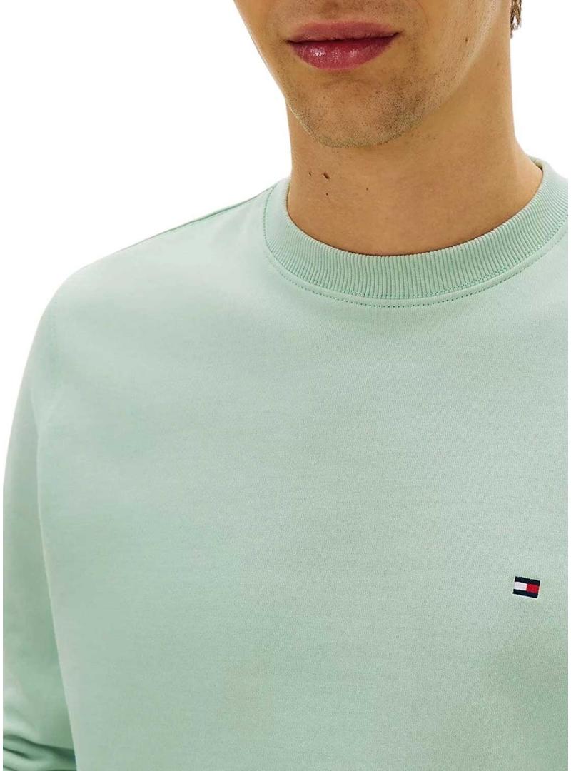 Moletom básico Tommy Hilfiger cor menta para homem.