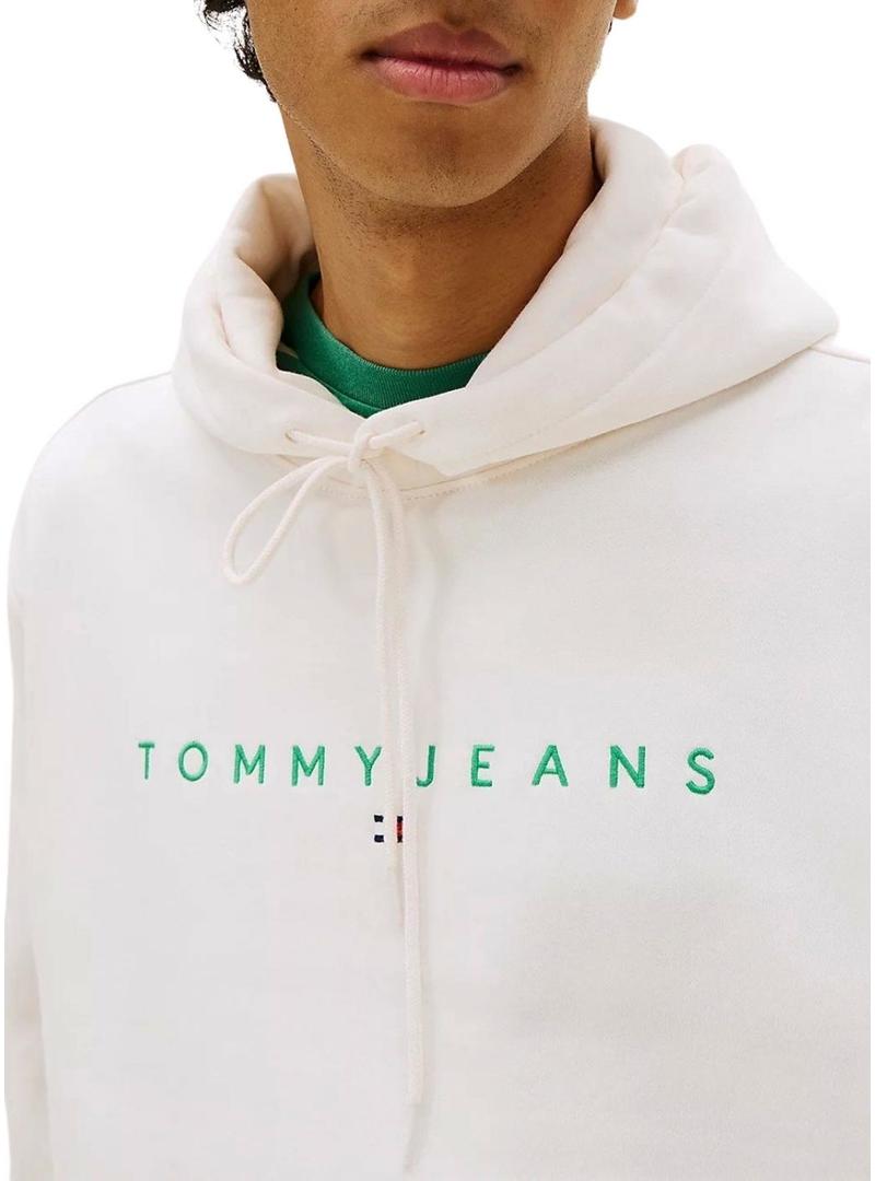 Moletom Tommy Jeans Linear Logo branco para homem