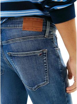 Calça jeans Tommy Jeans Scanton em denim médio para homem.