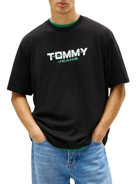 Camiseta Tommy Jeans 90S Block preta para homem