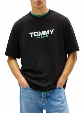 Camiseta Tommy Jeans 90S Block preta para homem