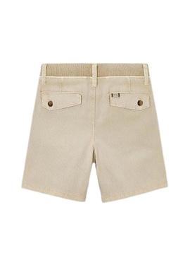 Bermuda de algodão Mayoral em camelo para criança.