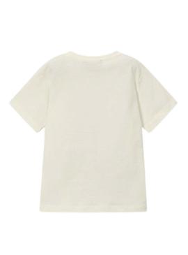 Camiseta Mayoral League branca para menino.