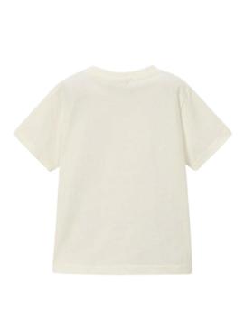 Camiseta Mayoral botas de fútbol branco para menino.