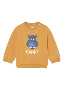 Moletom Mayoral Happy Hipo laranja para bebê