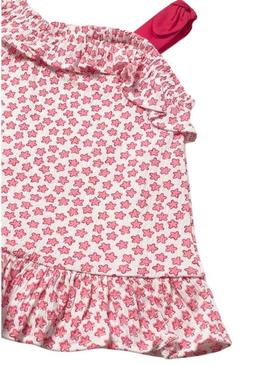 Vestido Mayoral de tricô em bambula vermelha para bebê.