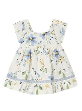 Vestido Mayoral flores azul para bebê