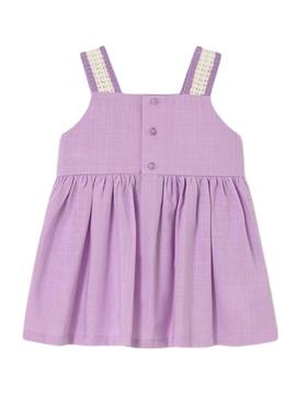 Vestido Mayoral Crochet lilás para bebê.