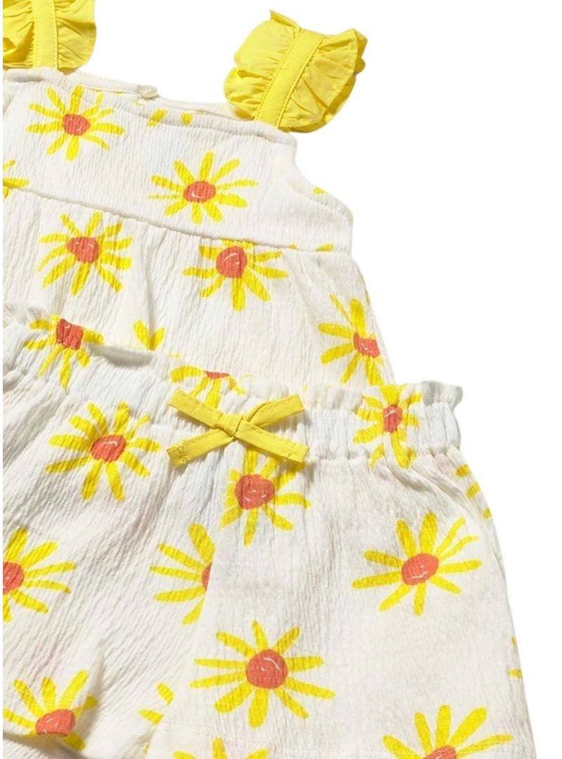 Conjunto top e shorts Mayoral flores Mimosa para bebê