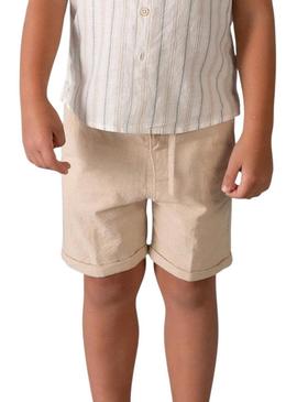 Conjunto bermuda de linho Mocca.