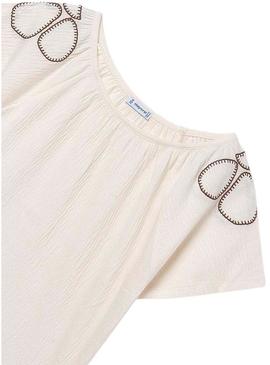 Camisa Mayoral de bambula bege para menina.