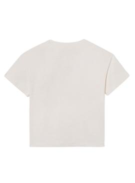 Camiseta Mayoral rodeo branca para menina.