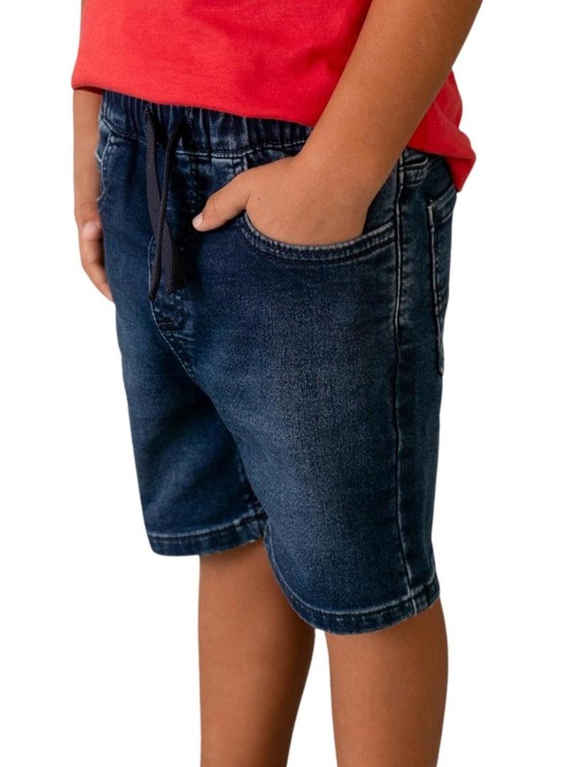 Calça de ganga Bermuda Mayoral jogger azul escuro para menino.