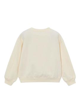 Moletom Mayoral Planet bege para menina.
