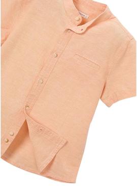 Camisa Mayoral mao lino laranja para criança