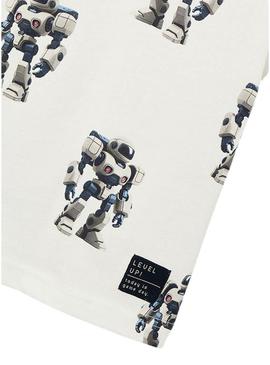 Camiseta Mayoral Robots branco para menino.