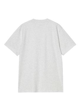 Camisa Carhartt Script cinza para homem.