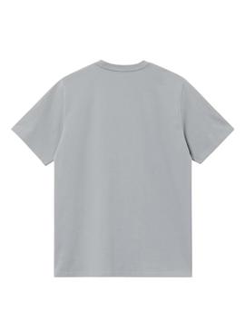 Camisa Carhartt Script azul para homem.