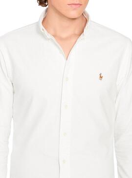 Camisa Polo Ralph Lauren Oxford Branco Homem