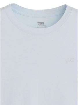Camiseta básica azul da Levi's para mulher.