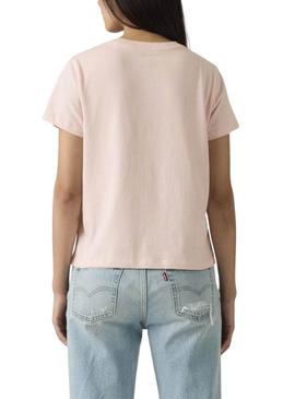 Camiseta básica rosa da Levi's para mulher