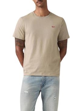 Camiseta Levi's básica bege vintage para homem.